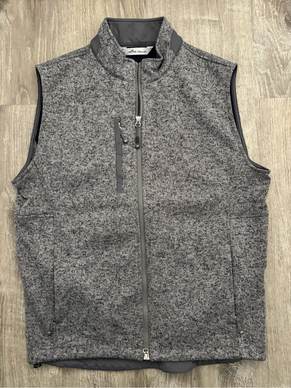 PETER MILLAR Men's CONDOR Sweater Fleece Vest Size Medium Gale Gray Grey NWOT